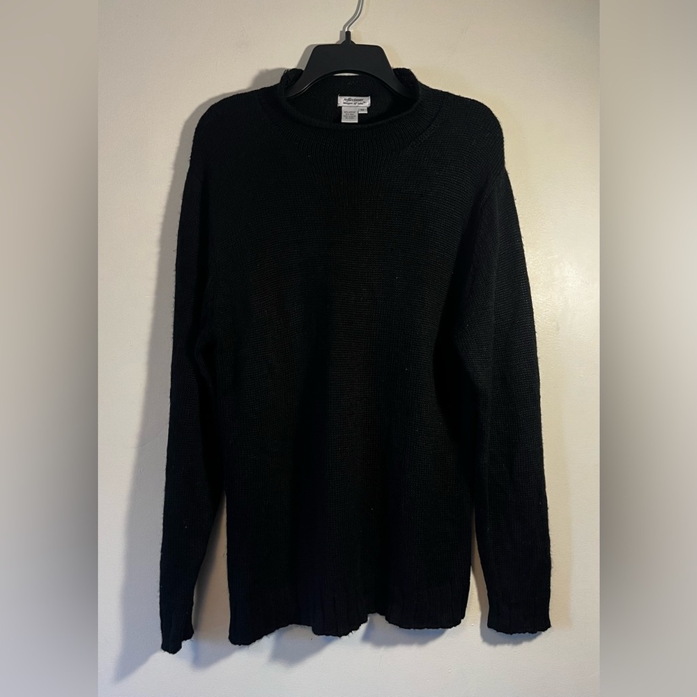 REFLECTIONS black knit mock neck sweater